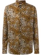 Saint Laurent Leopard Print Shirt, Men's, Size: 41, Nude/neutrals, Viscose