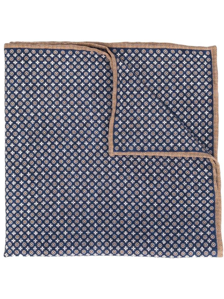 Brunello Cucinelli Printed Pocket Square - Blue