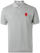 Comme Des Garçons Play Elongated Heart Polo Shirt - Grey