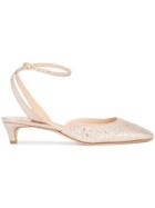 Rupert Sanderson Shimmer Ankle Strap Pumps - Pink & Purple