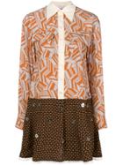 Chloé Printed Flared Dress - Brown