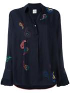 Paul Smith Paisley Print Shirt, Women's, Size: 44, Blue, Viscose/wool/cupro