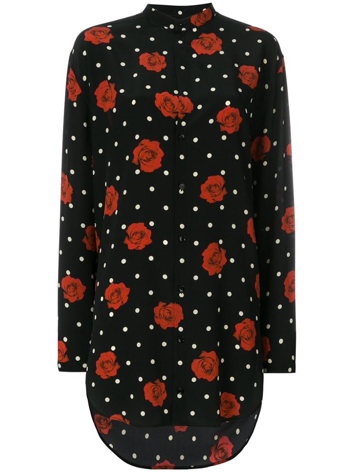 Saint Laurent Floral Polka-dot Shirt - Black