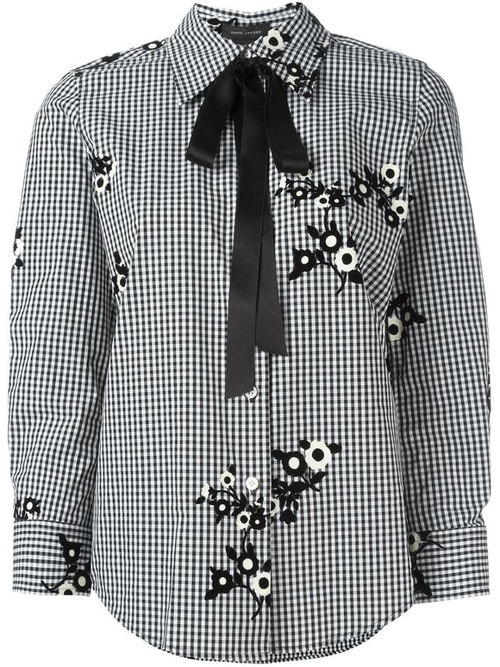 Marc Jacobs Gingham And Floral Blouse