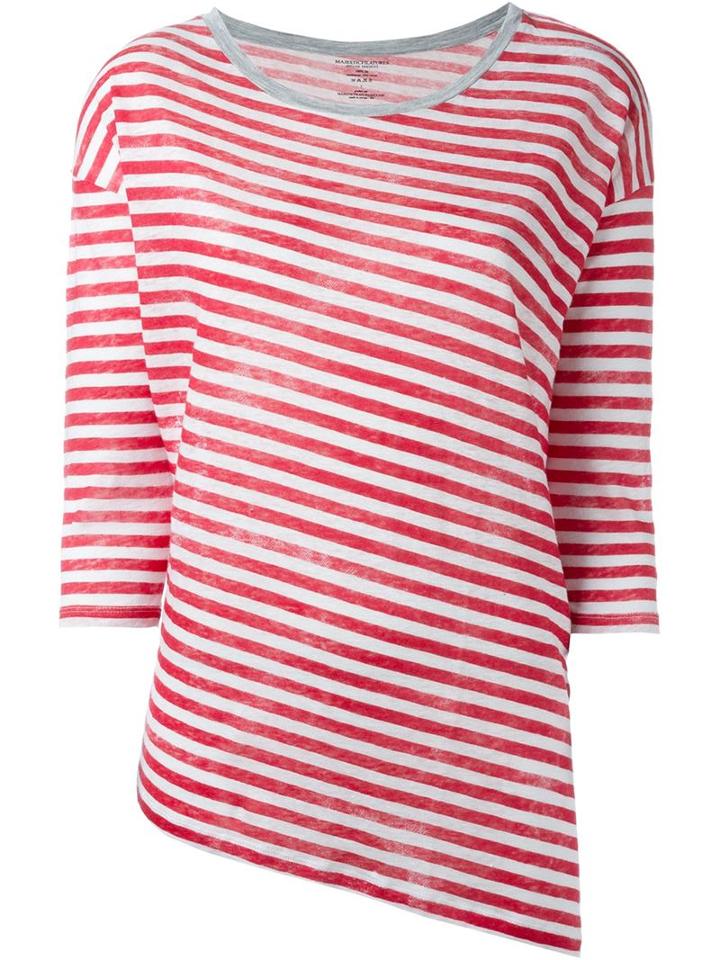 Majestic Filatures Three-quarter Sleeve T-shirt, Women's, Size: 1, Red, Linen/flax/viscose