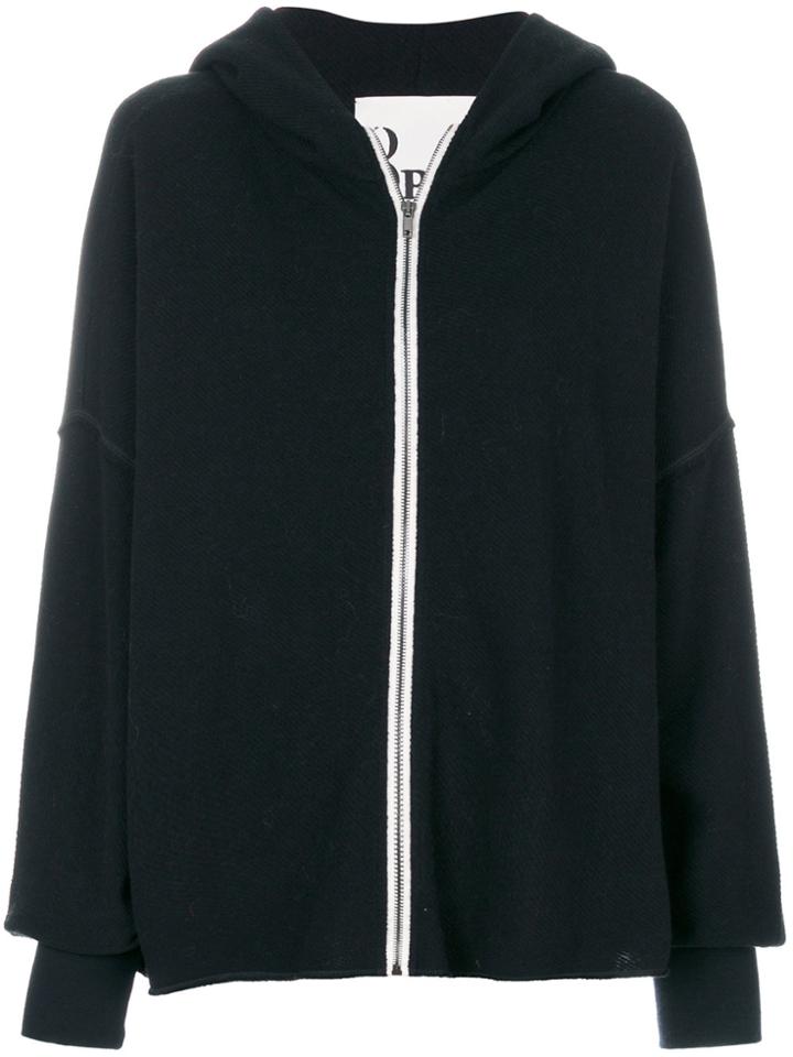 8pm Zipped Wide-sleeve Hoodie - Black