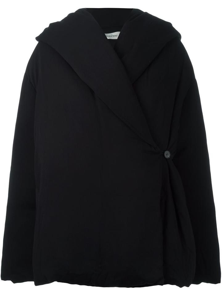 Toteme Hooded Jacket, Women's, Size: Medium, Black, Feather Down/rayon