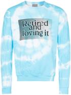 Ashley Williams Retired And Loving It Tie Dye Cotton Sweatshirt - Blue