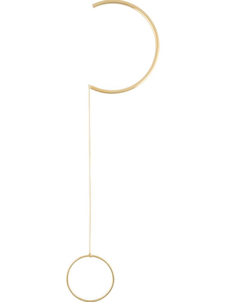 Stella Mccartney Open Hanging Hoop Necklace, Women's, Metallic