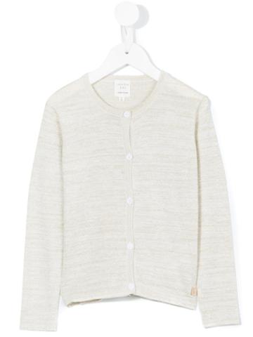 Carrèment Beau - Round Neck Cardigan - Kids - Cotton/polyester/metallic Fibre - 10 Yrs, Nude/neutrals