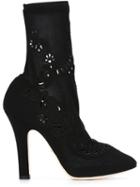 Dolce & Gabbana Cut-out Floral Sock Boots