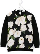 Dolce & Gabbana Kids Tulip Print Panel Jumper, Girl's, Size: 6 Yrs, Black