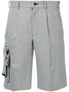 Comme Des Garçons Vintage Houndstooth Tailored Bermudas - White