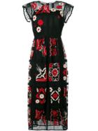 Red Valentino Embroidered Maxi Dress - Black