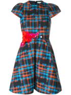 Delpozo Embellished Check Dress - Multicolour