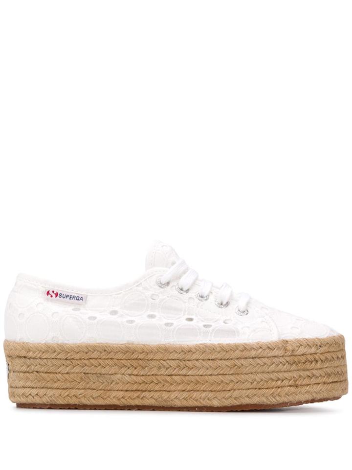 Superga Chunky Heel Espadrilles - White