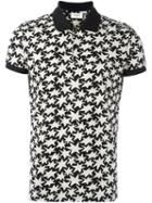 Saint Laurent Star Print Polo Shirt, Men's, Size: Medium, Black, Cotton