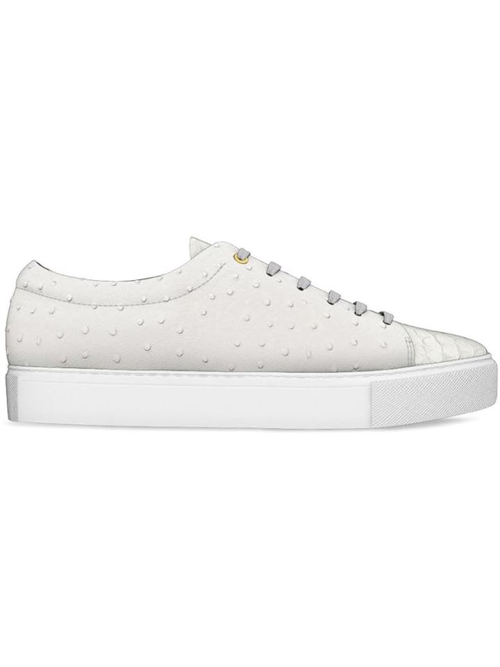 Myswear Vyner Sneakers, Women's, Size: 36, White, Ostrich Leather/python Skin/rubber