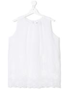 European Culture Kids Teen Scalloped Hem Top - White
