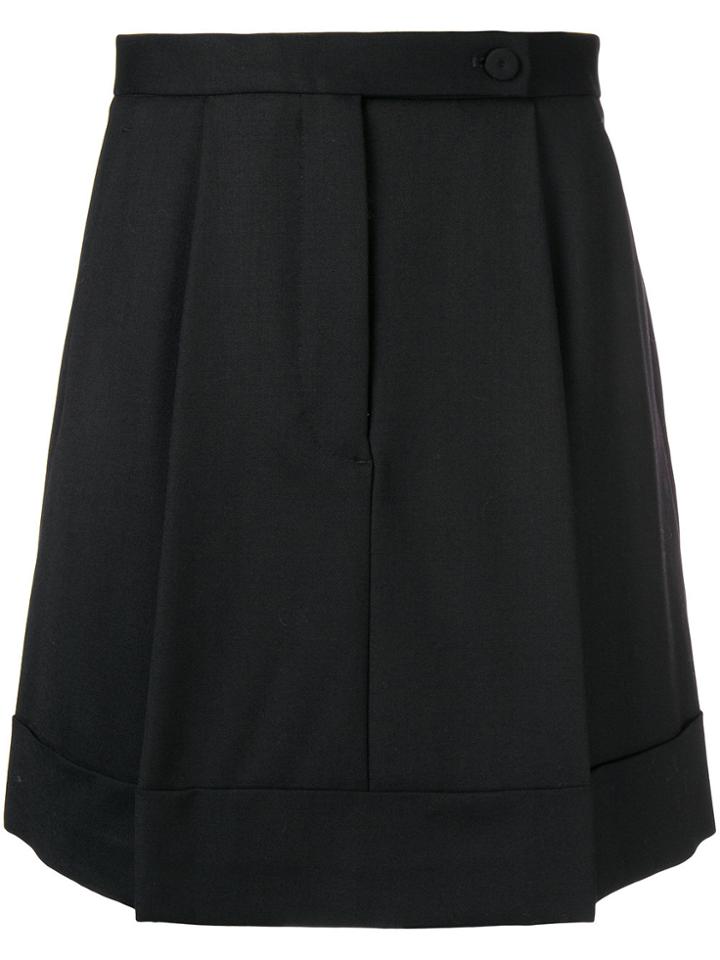 Sara Battaglia Pleated Skirt - Black