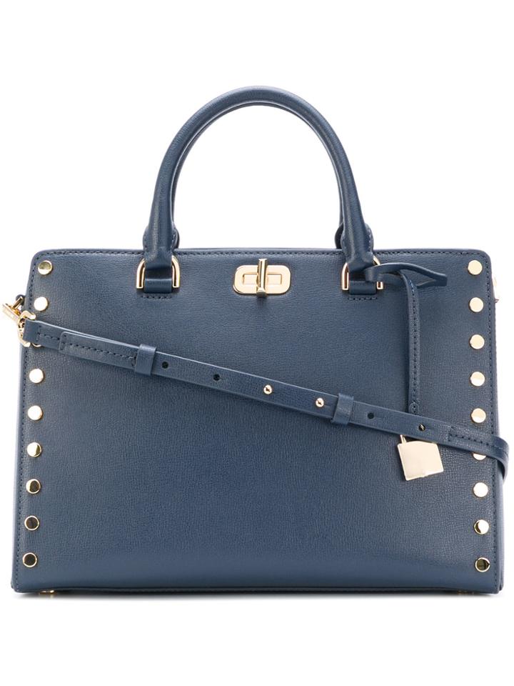 Michael Michael Kors Large Studded Sylvie Satchel - Blue
