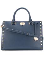 Michael Michael Kors Large Studded Sylvie Satchel - Blue