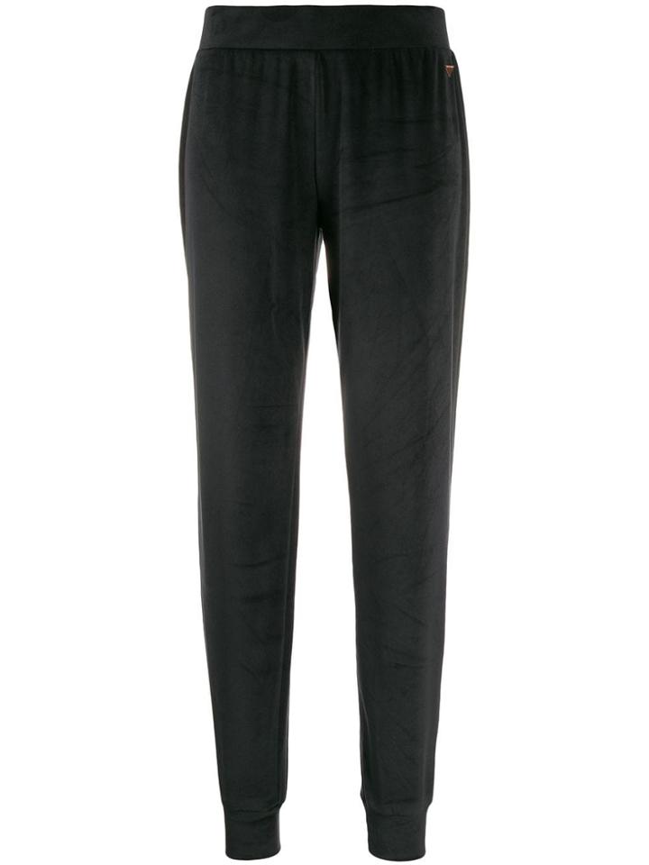 Emporio Armani Velour Track Pants - Black