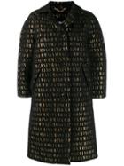 Moschino Roman Embroidered Button-up Coat - Black