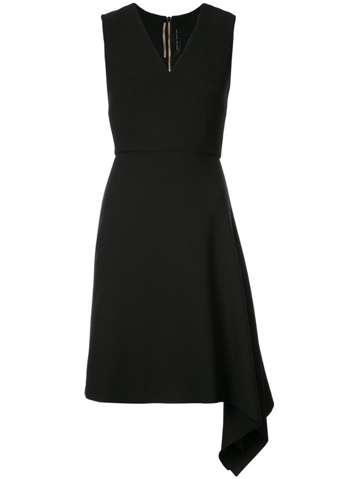 Roland Mouret Asymmetric Fit And Flare Dress - Black