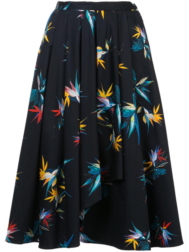 Jason Wu Floral Print A-line Skirt - Black