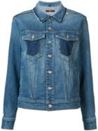 7 For All Mankind Raw Edge Collar Denim Jacket, Women's, Size: Xs, Blue, Cotton/spandex/elastane
