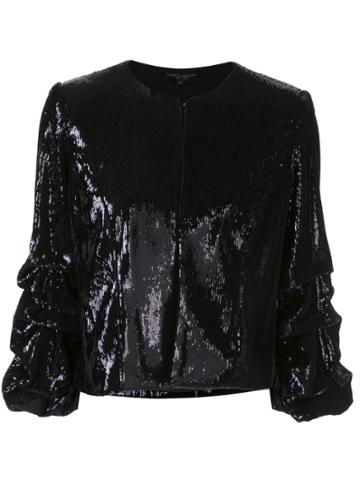 Alberto Makali Sequinned Cropped Jacket - Black