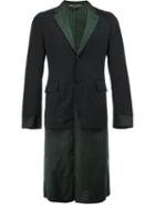 Comme Des Garçons Homme Plus Layered-effect Patterned Blazer, Men's, Size: Small, Black, Polyester/virgin Wool