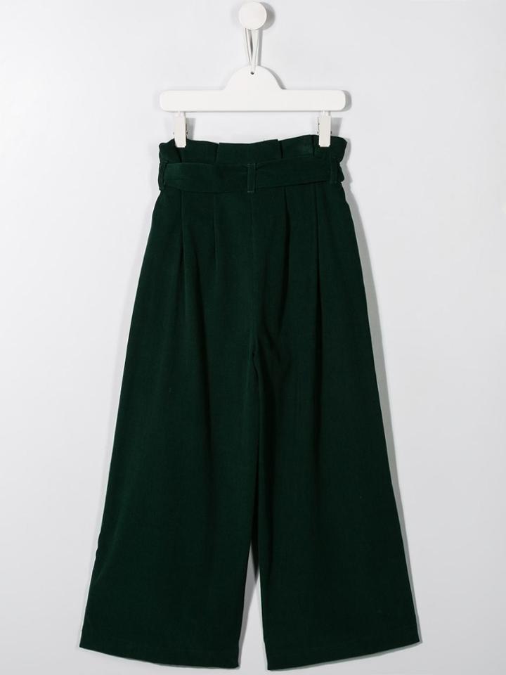 Monnalisa Textured Bow Detail Trousers - Green