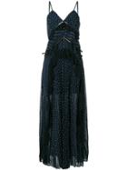 Self-portrait Polka Dot Maxi Dress - Blue