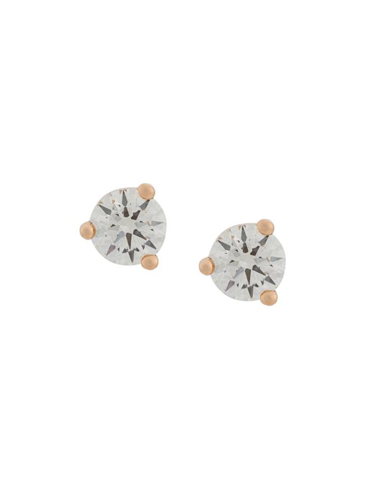 Delfina Delettrez 18kt Rose Gold Dots Solitare Round Diamond Stud