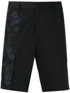 Fendi - Floral Embroidered Bermuda Shorts - Men - Cotton/polyester/spandex/elastane - 50, Black, Cotton/polyester/spandex/elastane