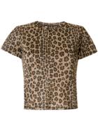 Fendi Pre-owned Leopard Print Mesh T-shirt - Brown