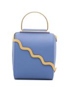 Roksanda Besa Leather Shoulder Bag With Metallic Hoop Handle - Blue