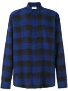 Saint Laurent - Raw Edge Checked Shirt - Men - Cotton - 40, Blue, Cotton