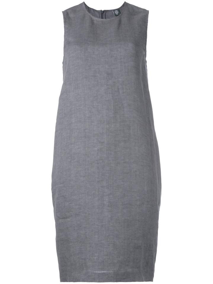 Eleventy Sleeveless Dress, Women's, Size: 46, Grey, Linen/flax
