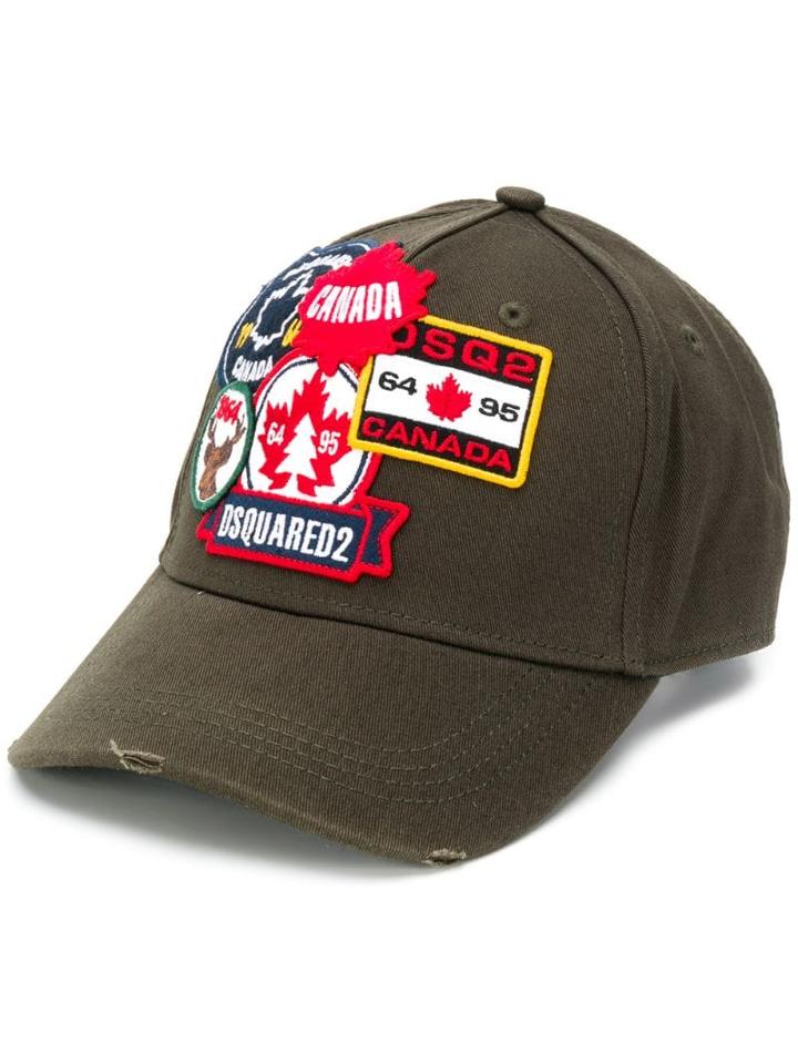 Dsquared2 Stitched Patch Baseball Cap - Green