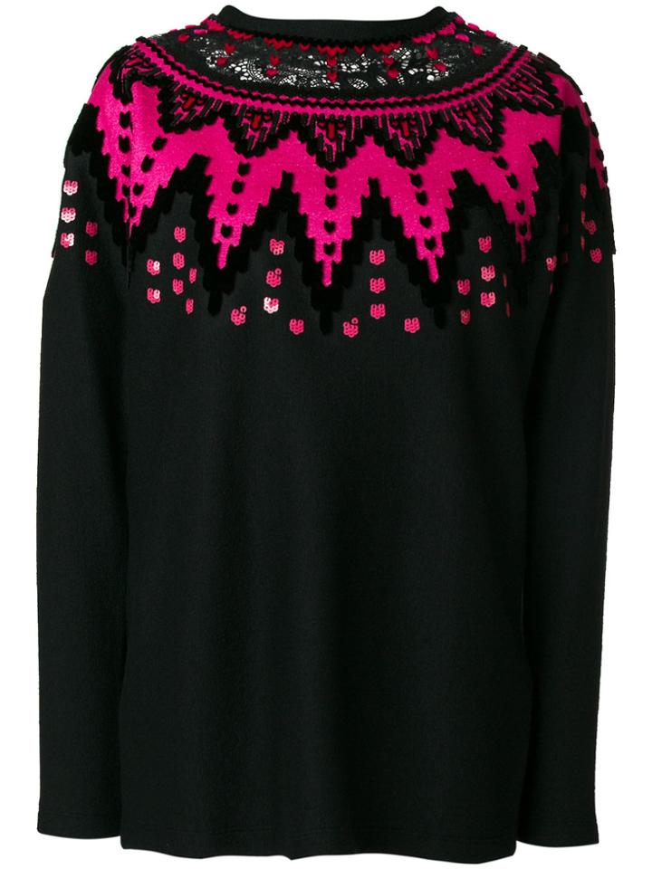 Ermanno Scervino Lace Trim Sweater - Black