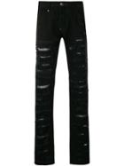 Philipp Plein Ripped Detailed Jeans - Black