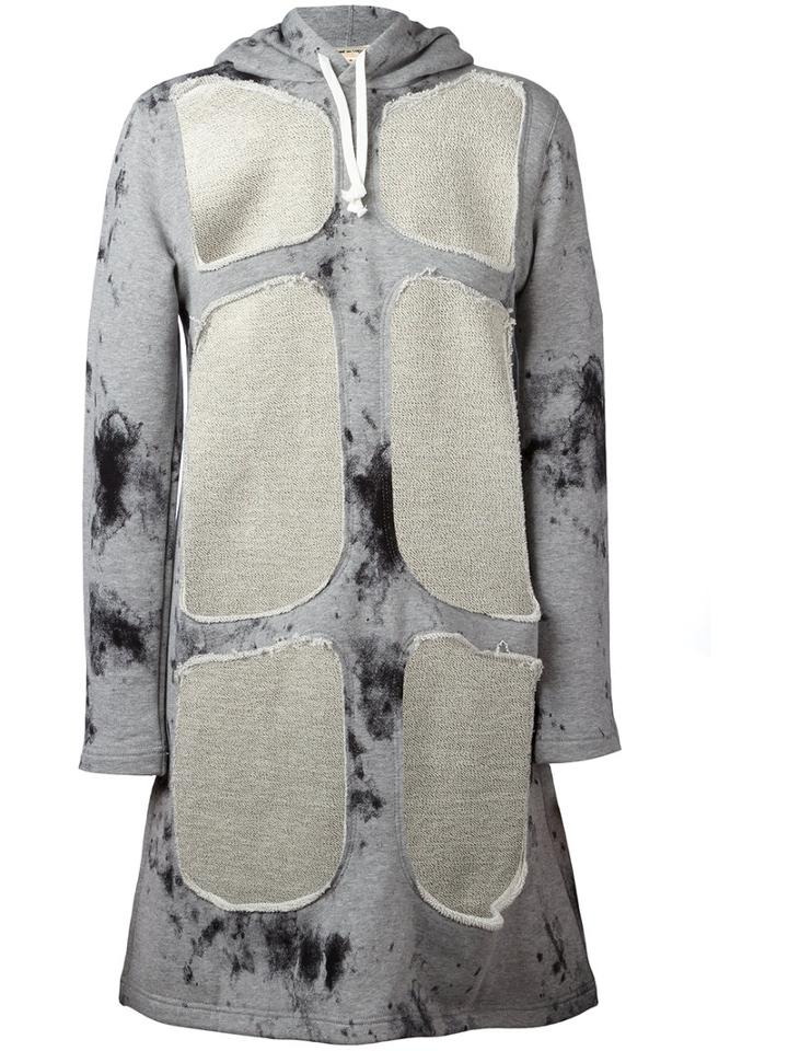Comme Des Garçons - Cut-out Hoodie Dress - Women - Cotton - S, Women's, Grey, Cotton