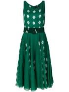 Samantha Sung Flared Summer Dress - Green