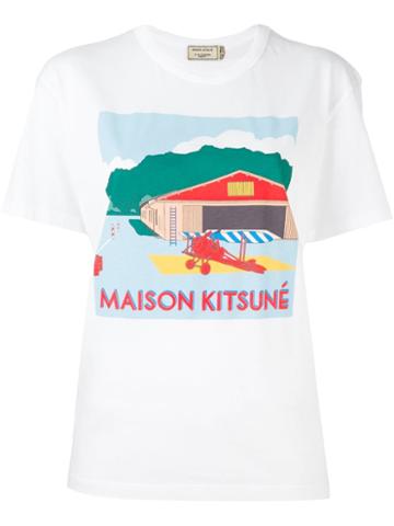 Maison Kitsuné Hangar Print T-shirt, Women's, Size: Medium, White, Cotton