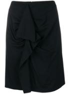 Carven Ruffled Pencil Skirt - Black