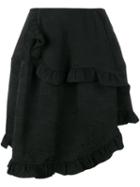 Simone Rocha Asymmetric Ruffle Skirt, Women's, Size: 10, Black, Cotton/polyester