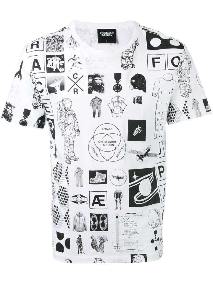 Christopher Raeburn Manifesto Print T-shirt, Men's, Size: Small, White, Cotton